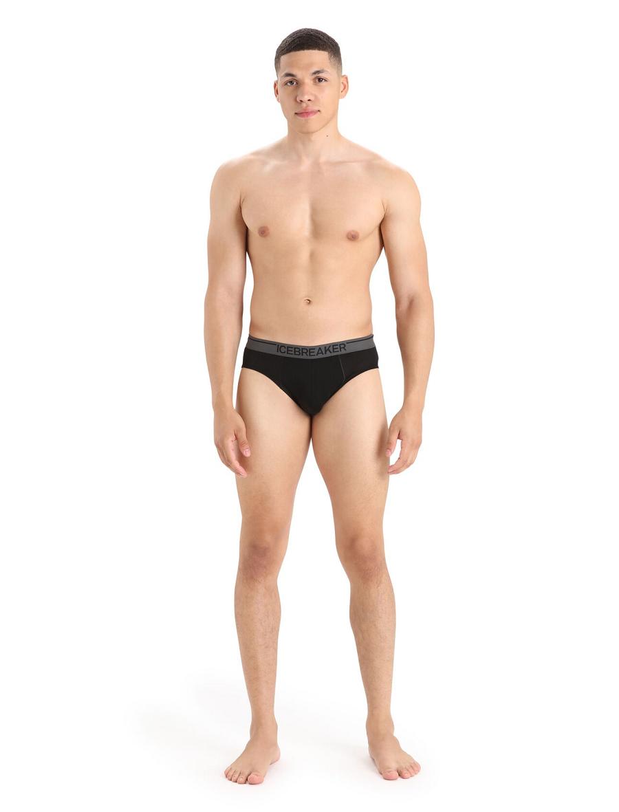 Bielizny Icebreaker Merino Anatomica Briefs Męskie Czarne | PL 1648YXFU